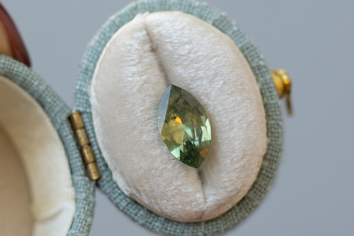 ON HOLD 2.52ct Marquise Green Yellow Sapphire