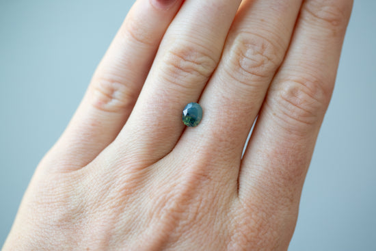 1.29ct Oval Opalescent Blue Green Sapphire