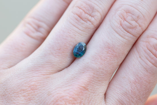 1.44ct Oval Teal Green Blue Sapphire