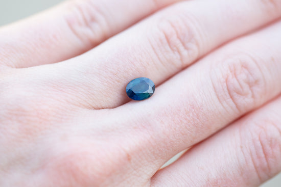 1.52ct Oval Deep Blue Teal Sapphire