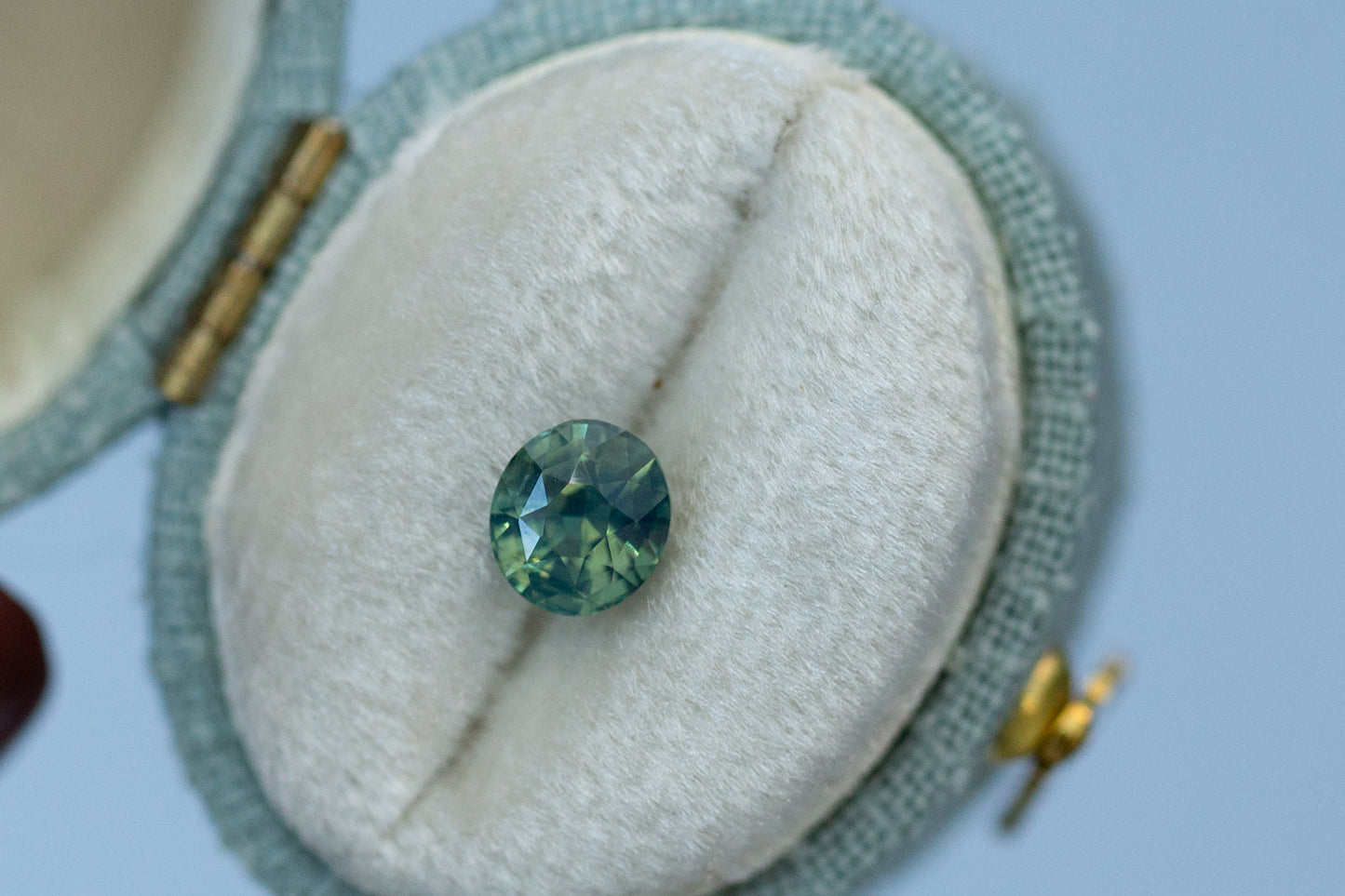 1.07ct Oval Smoky Green Blue Sapphire