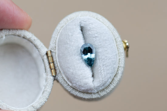 1.63ct Pear Aqua Blue Sapphire