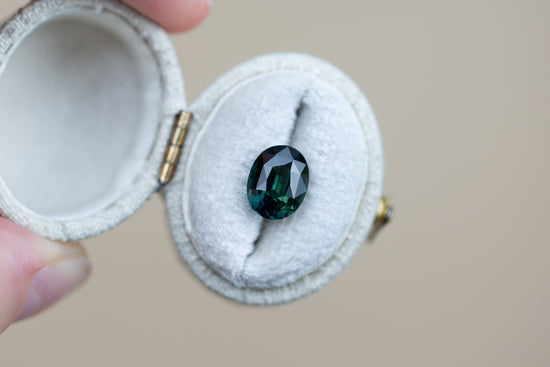 3.52ct Oval Teal Green Sapphire