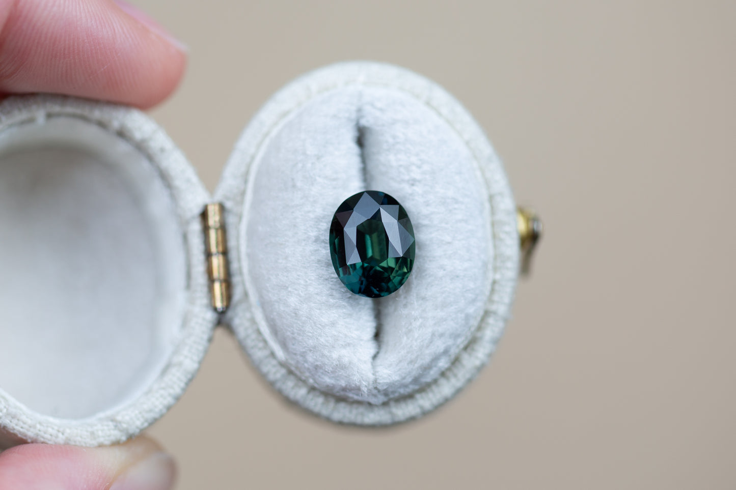 3.52ct Oval Teal Green Sapphire