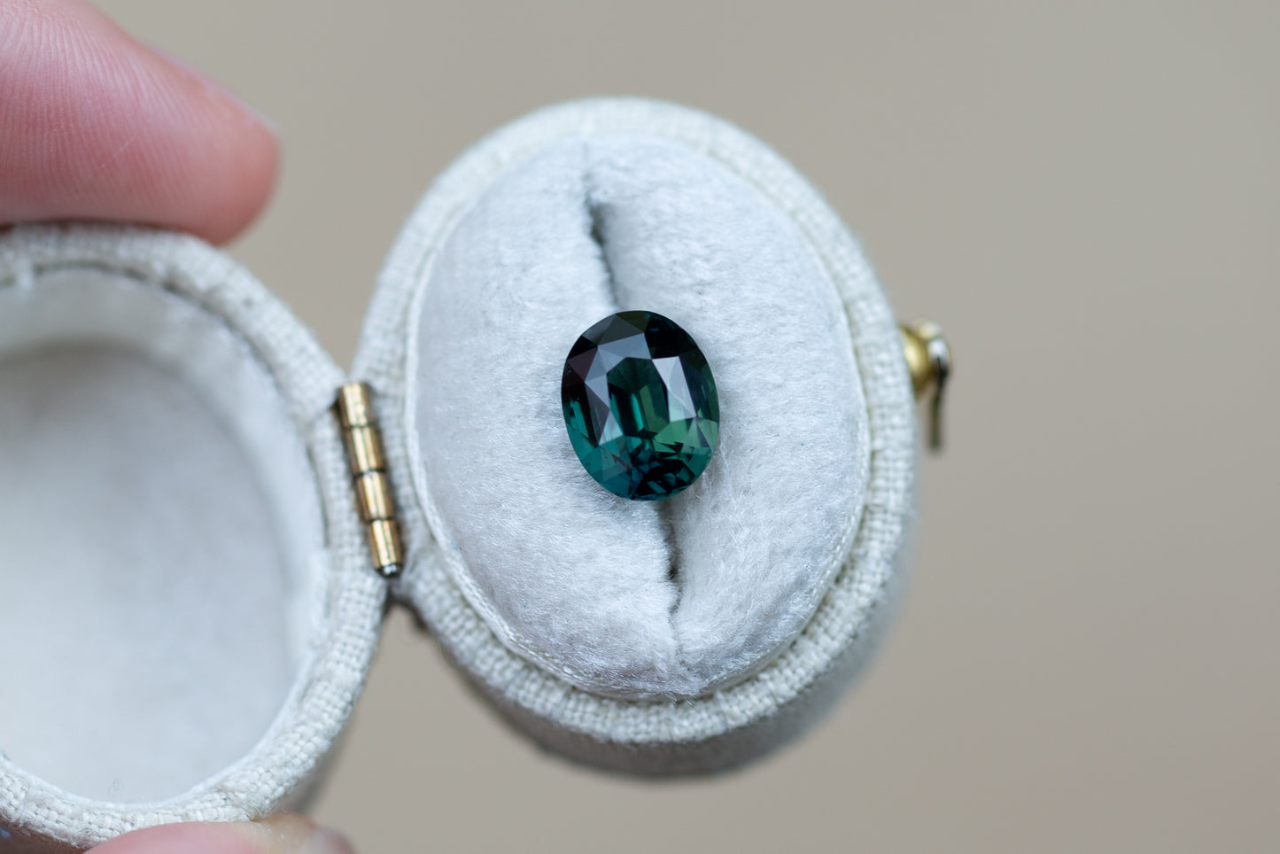 3.52ct Oval Teal Green Sapphire