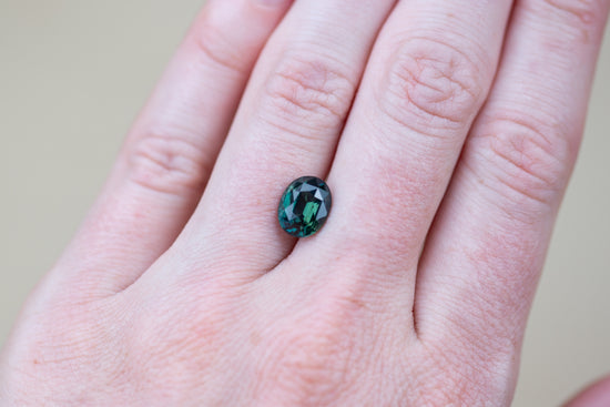 3.52ct Oval Teal Green Sapphire