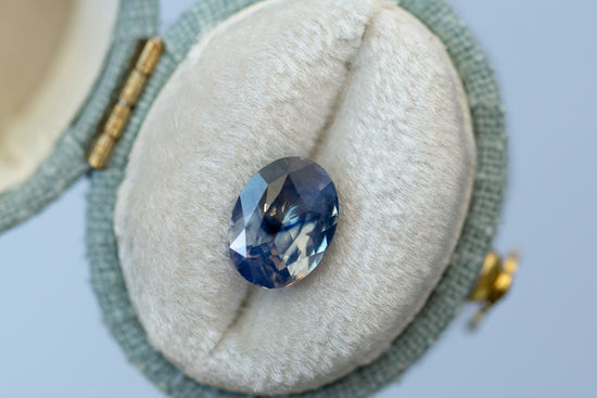 2.51ct Oval Blue Pale Yellow Parti Sapphire