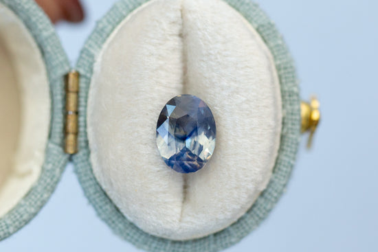 2.51ct Oval Blue Pale Yellow Parti Sapphire