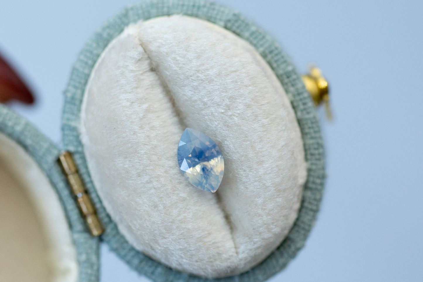 1.06ct Marquise Opalescent White and Blue Sapphire