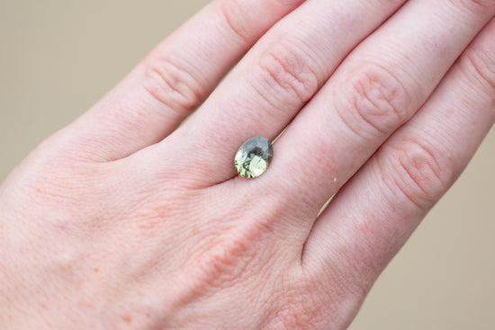 2.52ct Oval Yellowish Green Sapphire