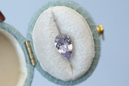 2.13ct Pear Silver Lavender Sapphire