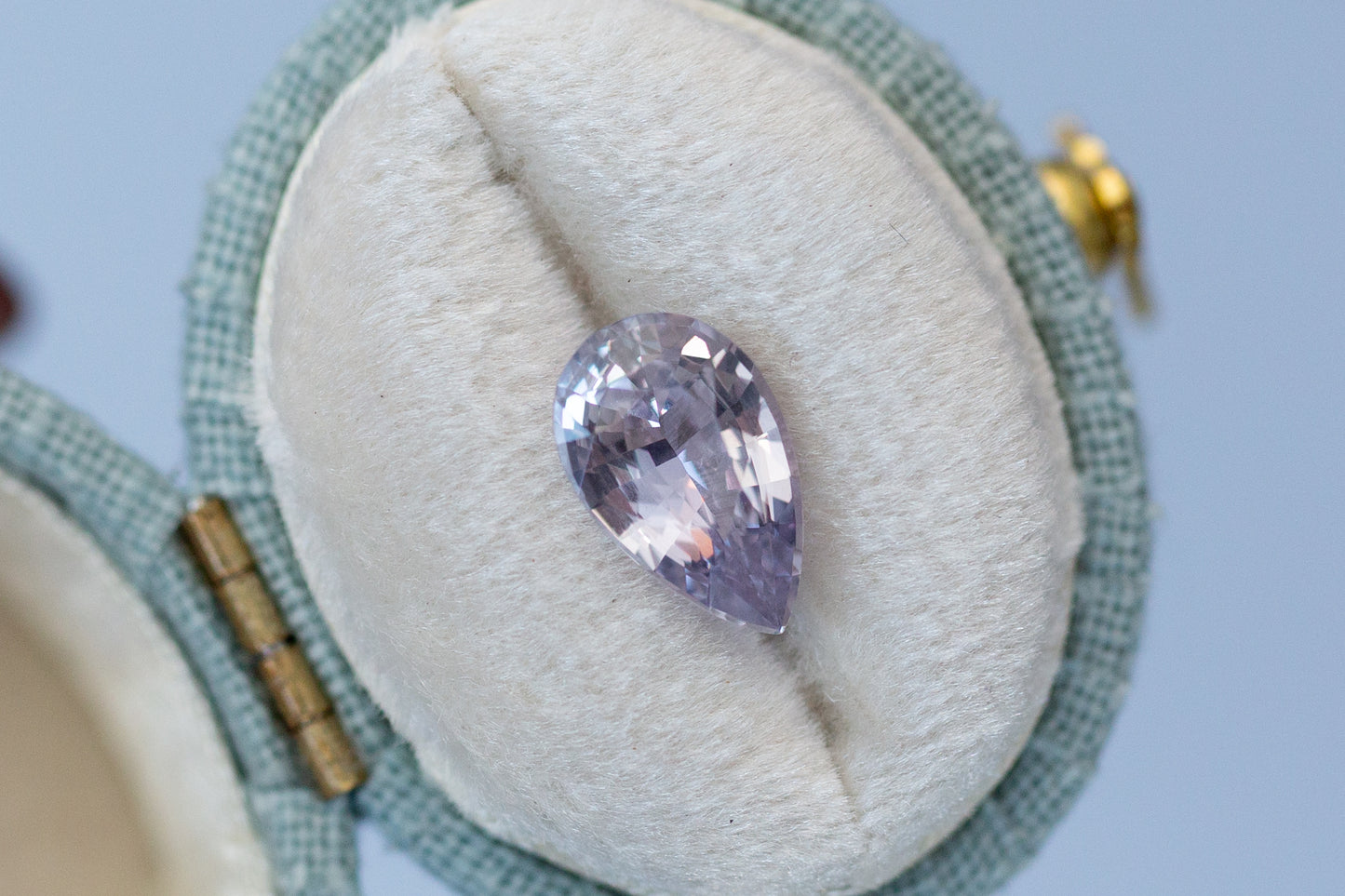 2.13ct Pear Silver Lavender Sapphire