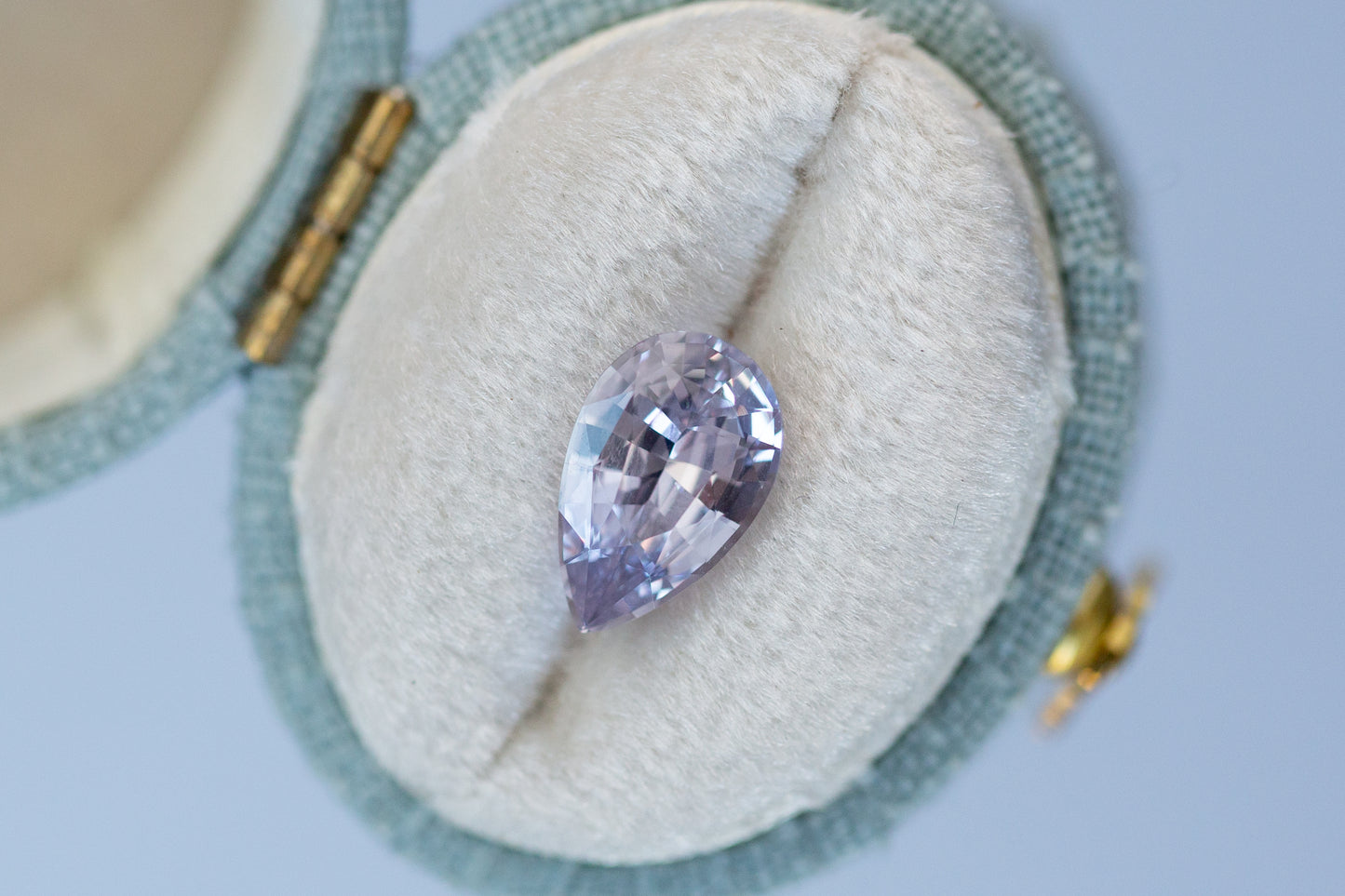 2.13ct Pear Silver Lavender Sapphire