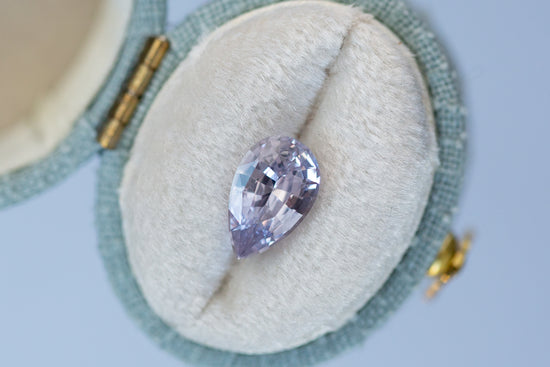 2.13ct Pear Silver Lavender Sapphire