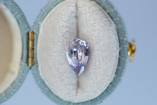 2.13ct Pear Silver Lavender Sapphire