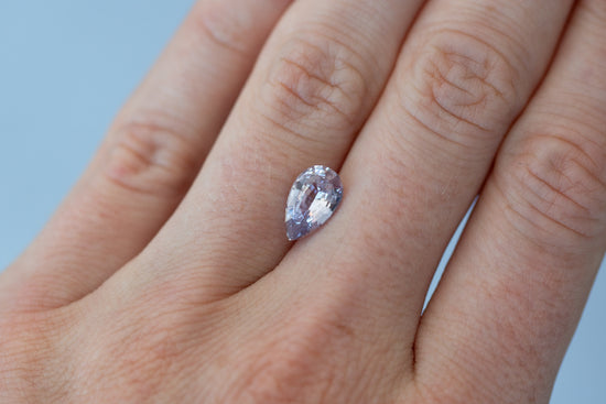 2.13ct Pear Silver Lavender Sapphire