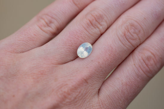 3.23ct Oval Opalescent White Sapphire