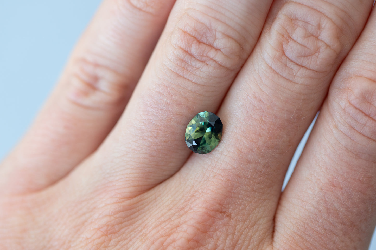 2.04ct Oval Teal Green Blue Sapphire