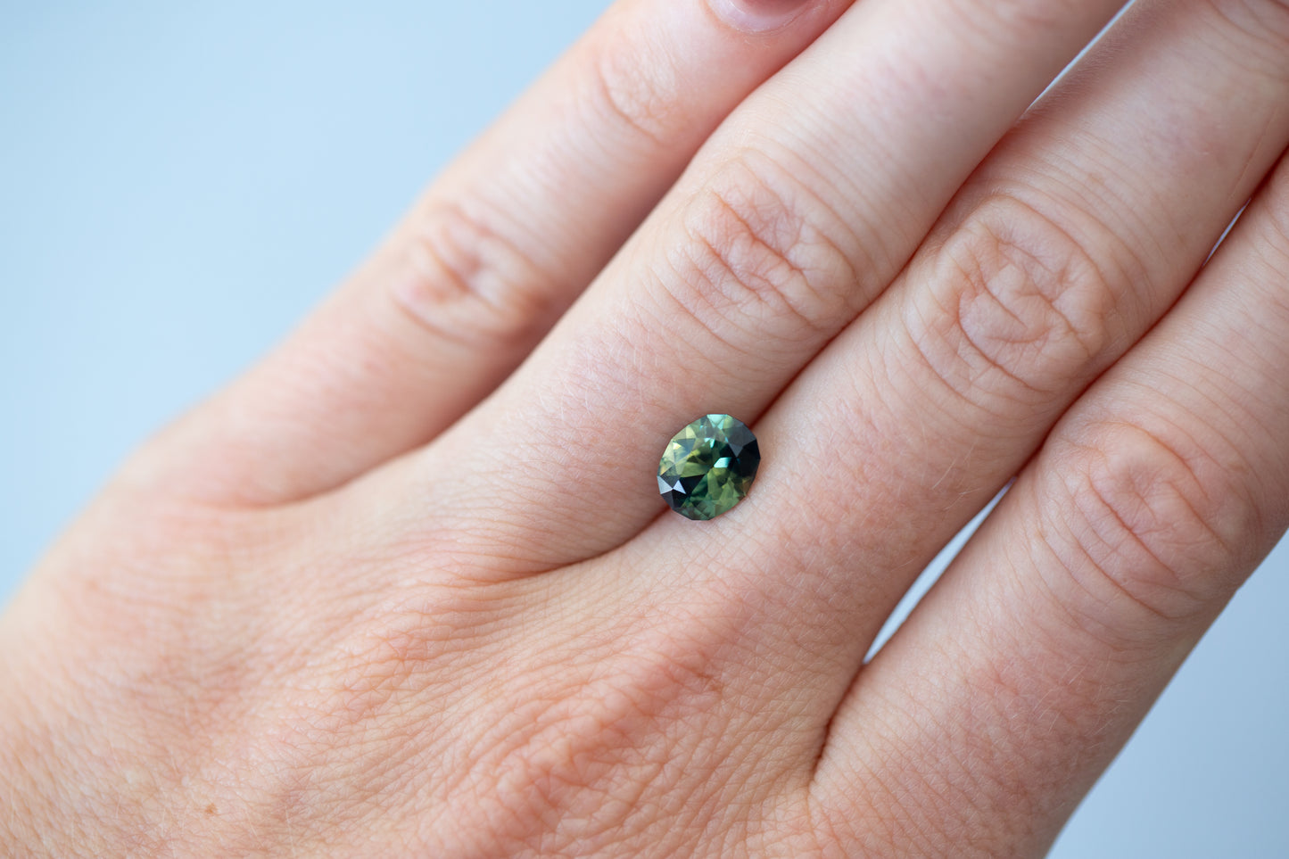 2.04ct Oval Teal Green Blue Sapphire