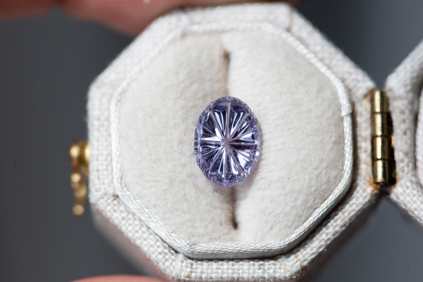 2.24ct oval Starbrite cut lavender purple sapphire