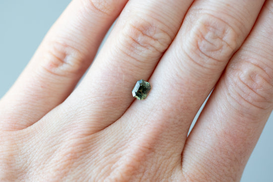 0.85ct Radiant Cut Green Sapphire