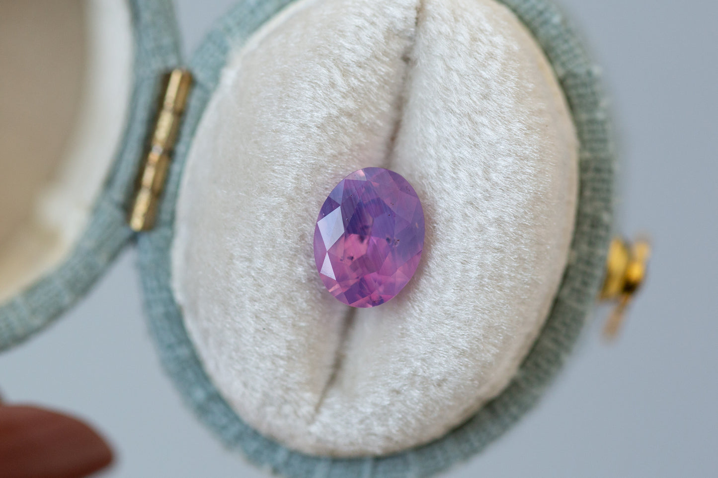 1.67ct Oval Opalescent Pink and Purple Sapphire