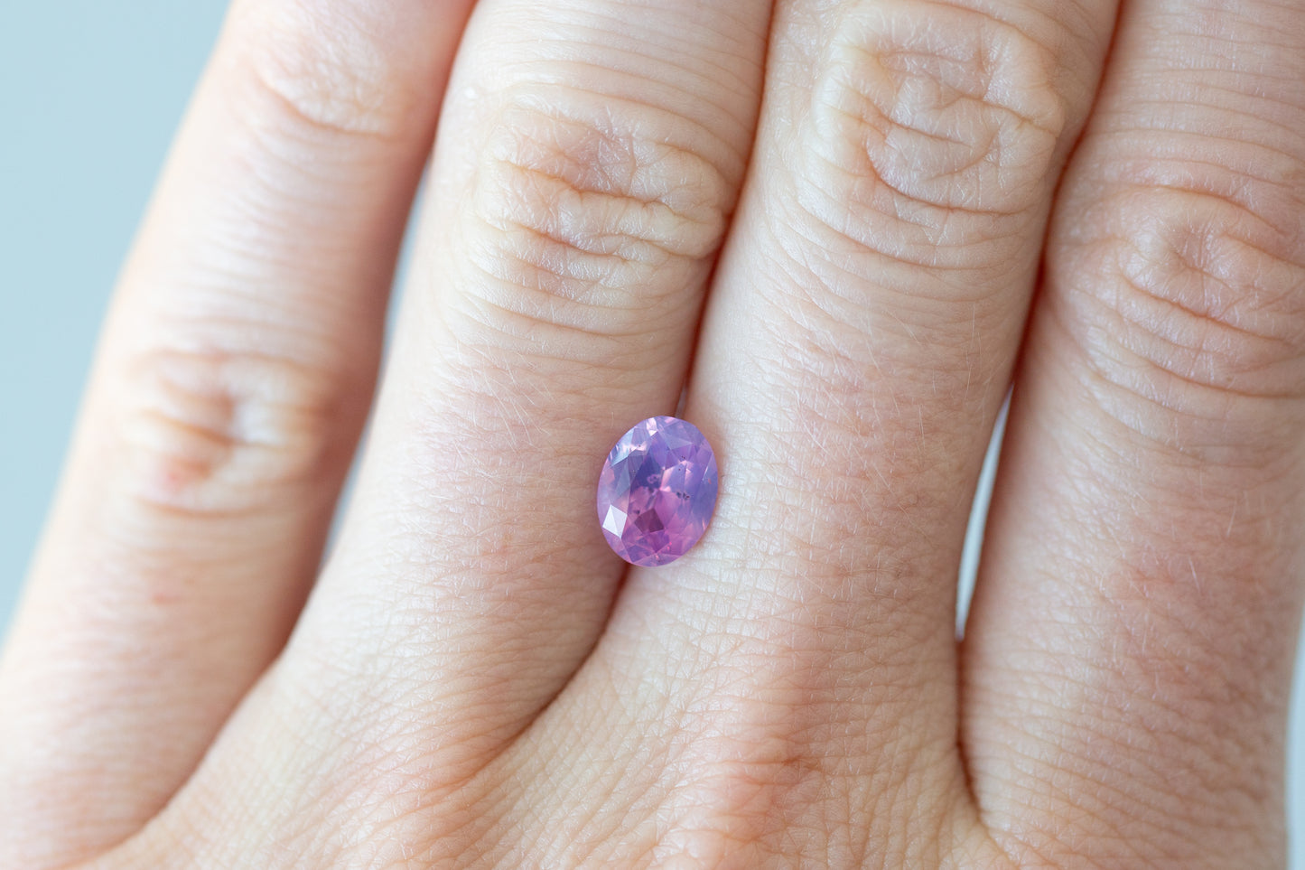 1.67ct Oval Opalescent Pink and Purple Sapphire