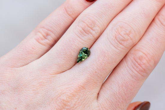 2.16ct Pear Green Sapphire, Regal Radiant Cut by John Dyer