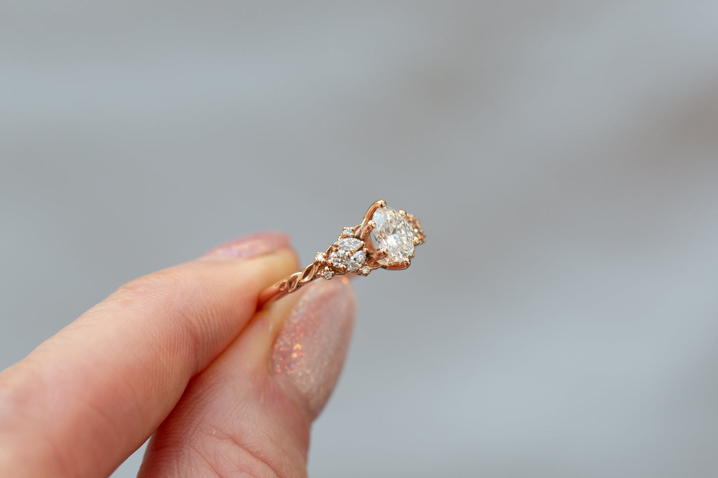 READY TO SHIP - Size 6.75, 14k Rose Gold Enchanted Garden