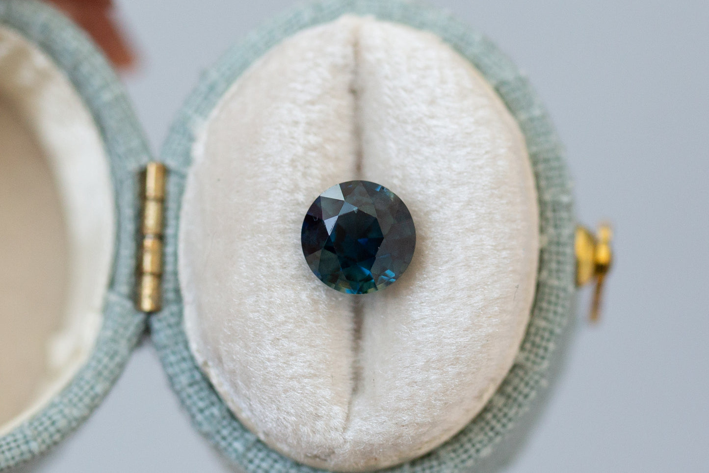 2.09ct Round Deep Teal Blue Sapphire