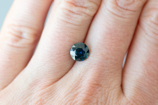 2.09ct Round Deep Teal Blue Sapphire