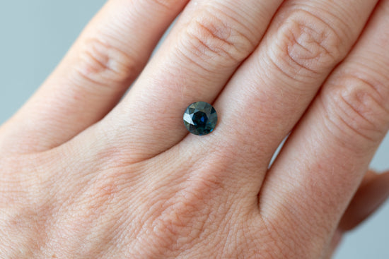 2.09ct Round Deep Teal Blue Sapphire