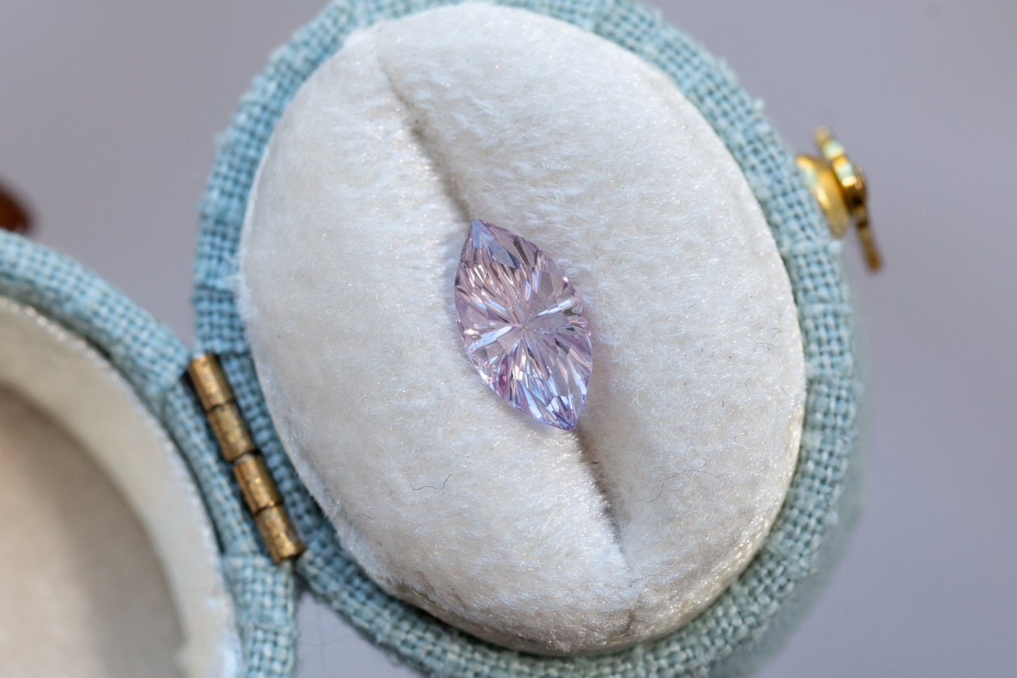 1.36ct Marquise Pinkish Purple Sapphire, Starbrite Cut by John Dyer