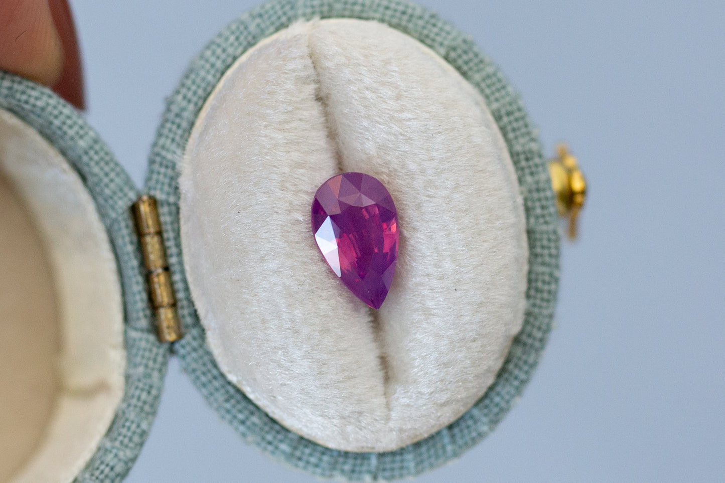 1.59ct Pear Vibrant Pink Purple Sapphire