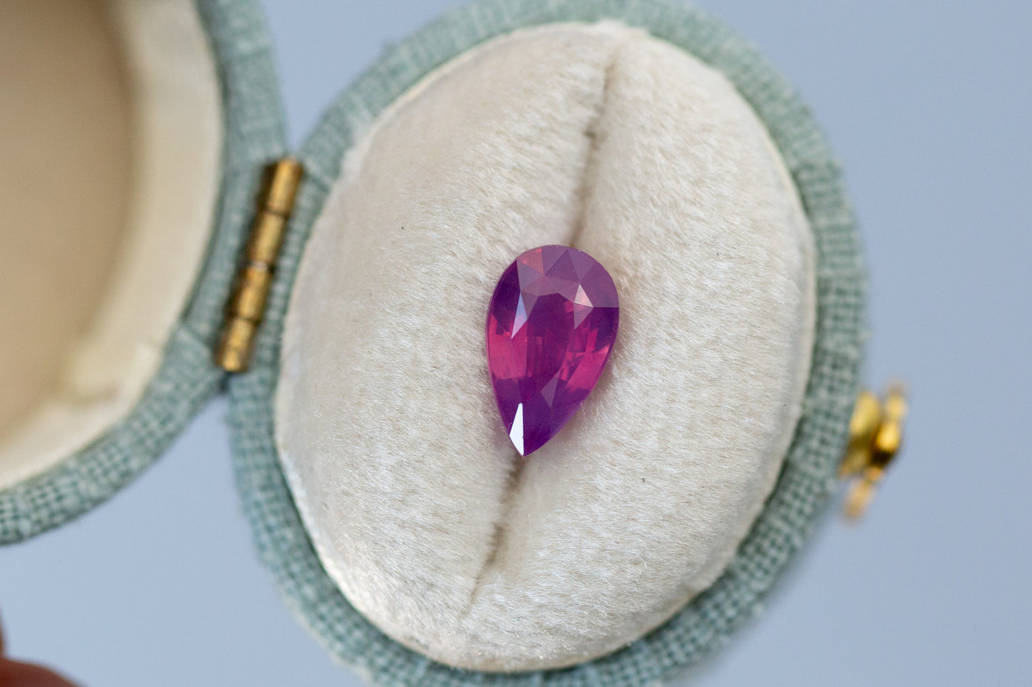 1.59ct Pear Vibrant Pink Purple Sapphire