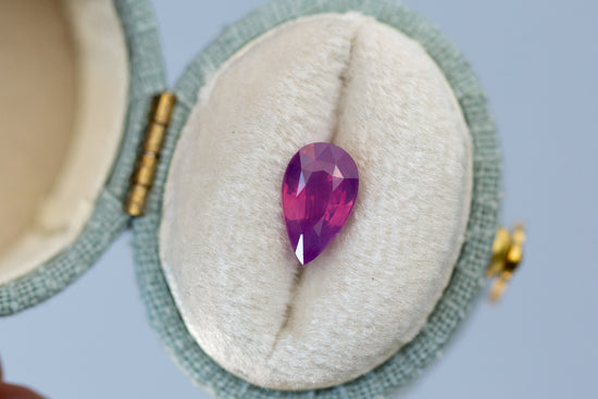 1.59ct Pear Vibrant Pink Purple Sapphire