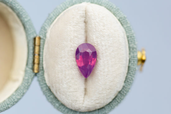 1.59ct Pear Vibrant Pink Purple Sapphire