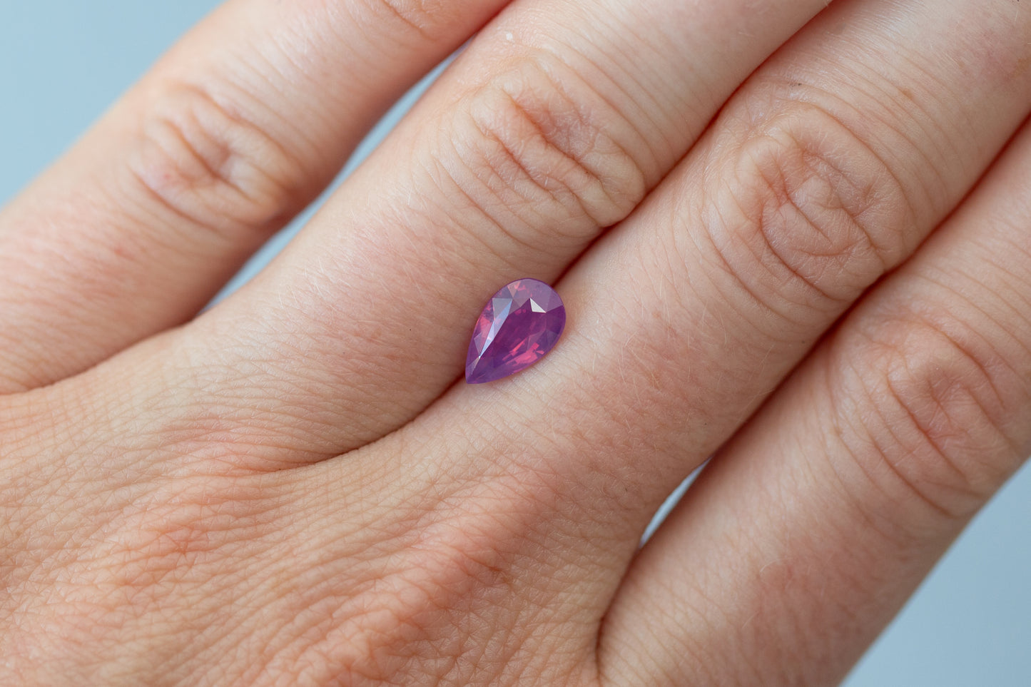 1.59ct Pear Vibrant Pink Purple Sapphire