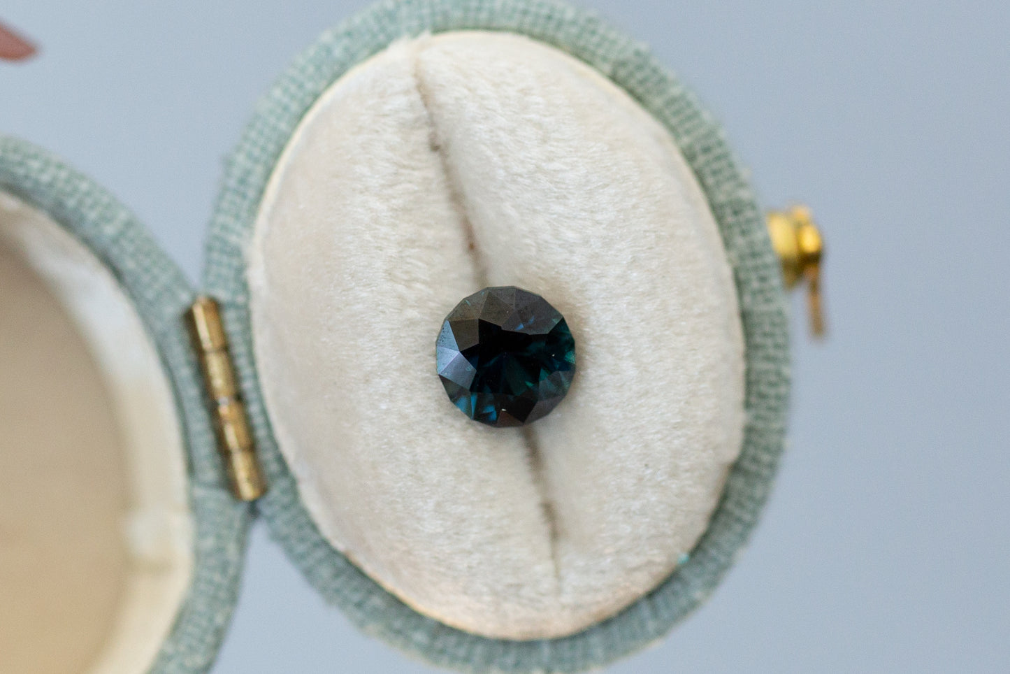 1.55ct Round Dark Teal Sapphire