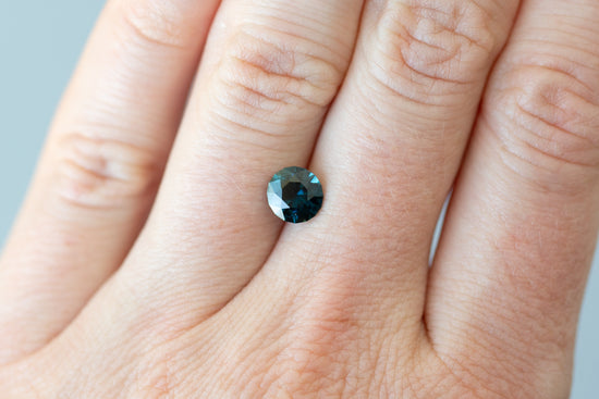 1.55ct Round Dark Teal Sapphire