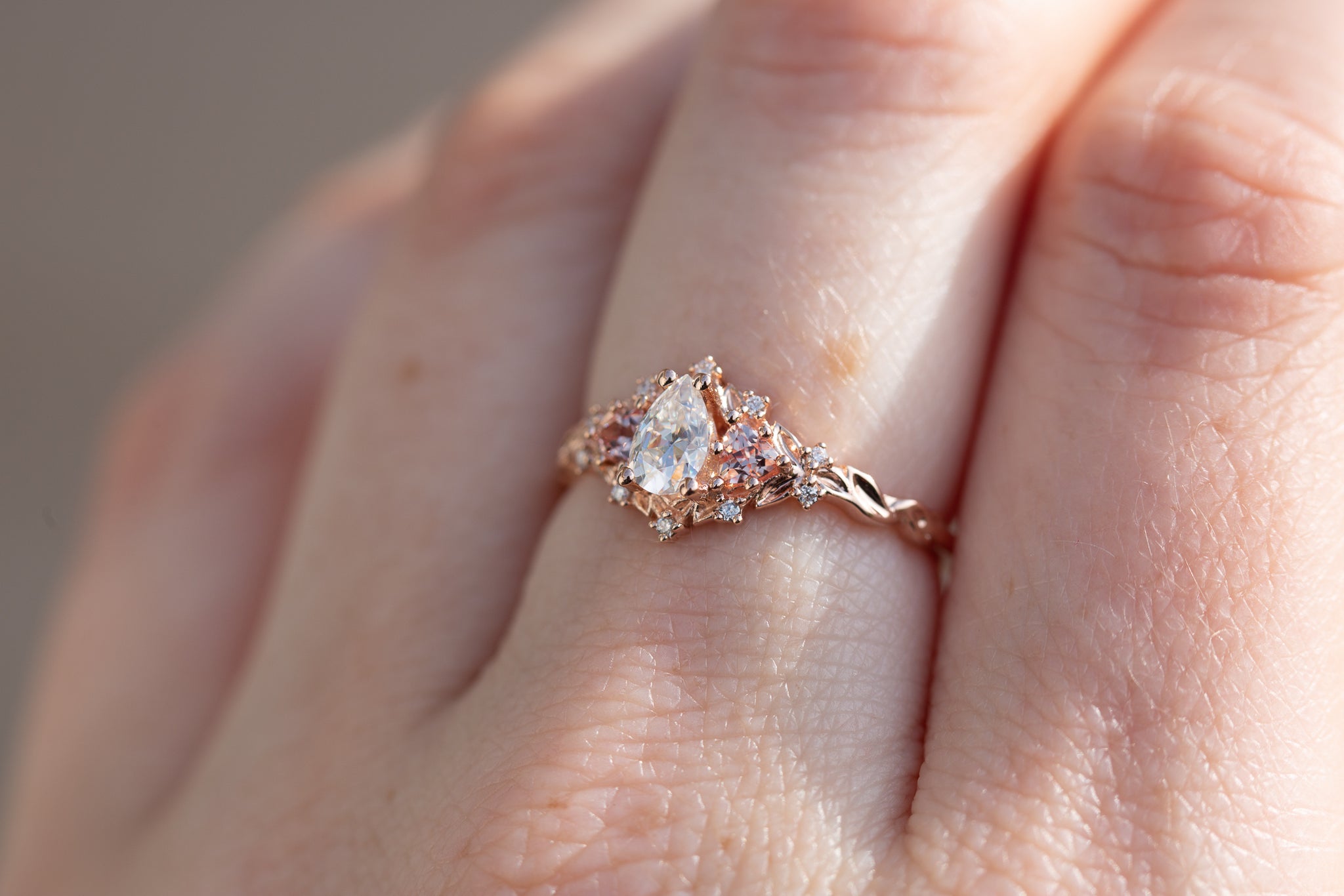 Peach moissanite sales