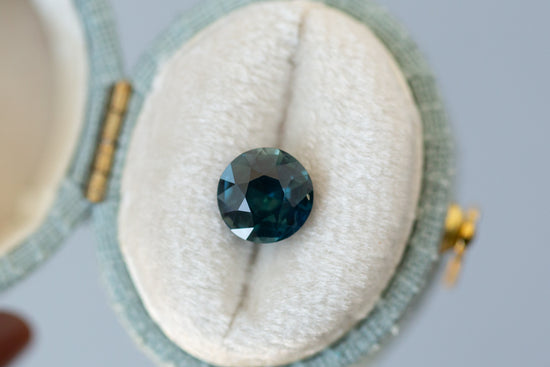 2.06ct Round Deep Teal Blue Sapphire