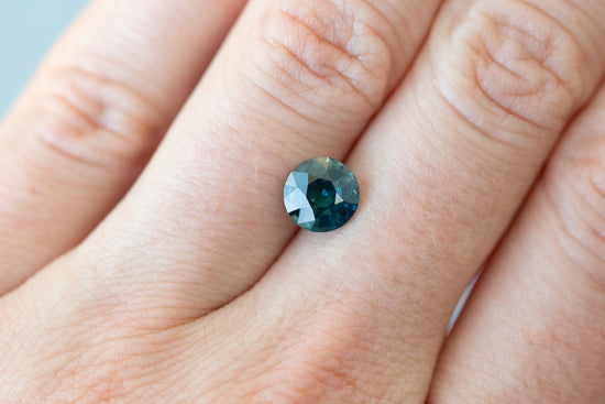 2.06ct Round Deep Teal Blue Sapphire