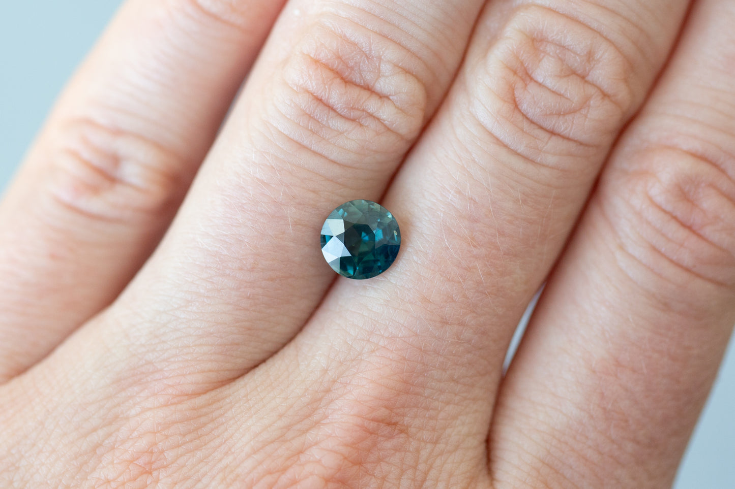 2.06ct Round Deep Teal Blue Sapphire