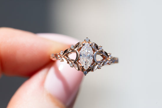 Briar moon setting with 8x4mm marquise moissanite
