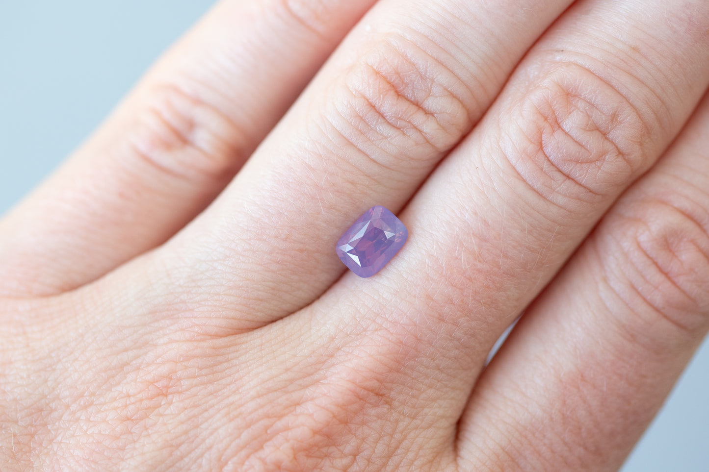 1.83ct Radiant Opalescent Lavender Pink Sapphire