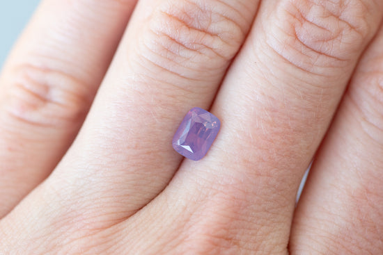 1.83ct Radiant Opalescent Lavender Pink Sapphire