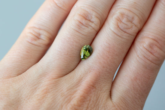 1.37ct Pear Yellow Green Sapphire