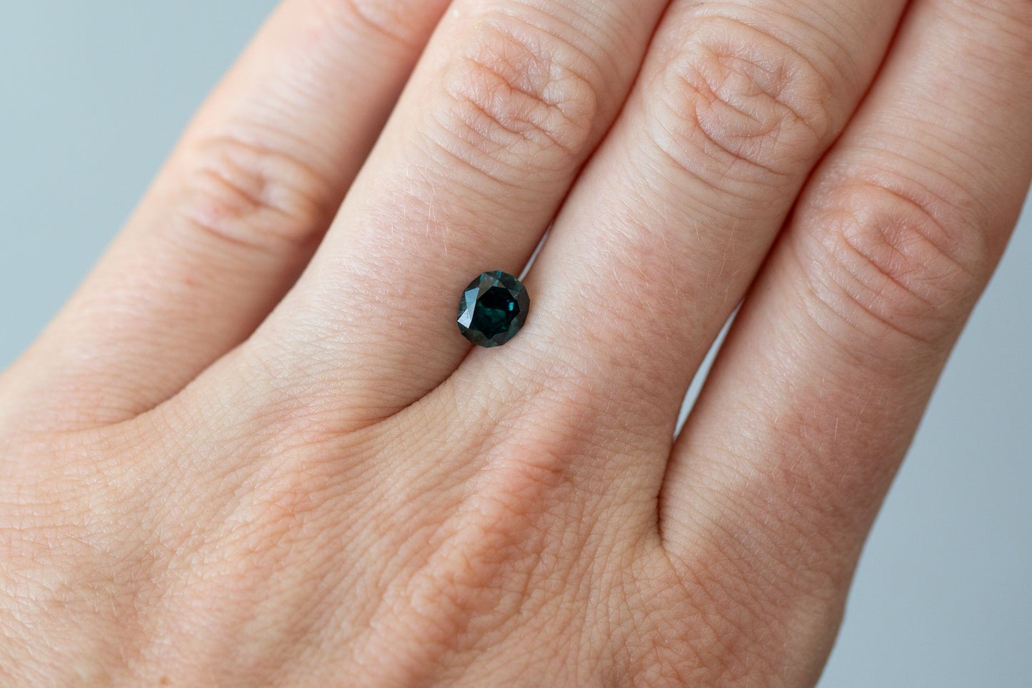 1.11ct Oval Dark Teal Sapphire