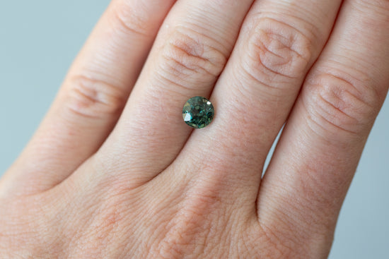 2.25ct Round Deep Teal Green Sapphire